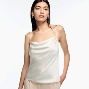 Aritzia Wilfred Allusion Satin Camisole Sz Sm Ivory